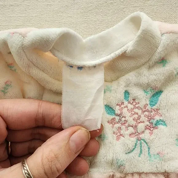 Vintage Floral Velour Pajamas 0-3 months - Picture 7 of 7